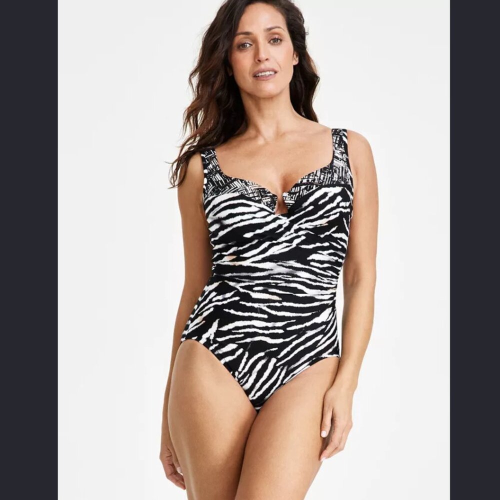 Miraclesuit Escape One Piece in Tigre Sombre NWT Sz 16 - Picture 4 of 15